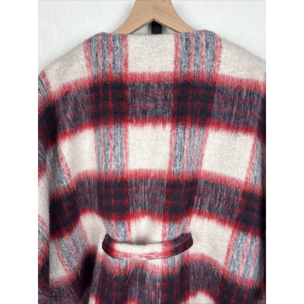Anthropologie Andersen & Lauth Olivia Cape Women's One Size Red Black Plaid Wool - Picture 8 of 14